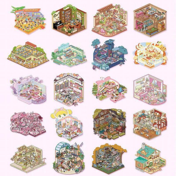 Miniature World 3D Sticker Book
