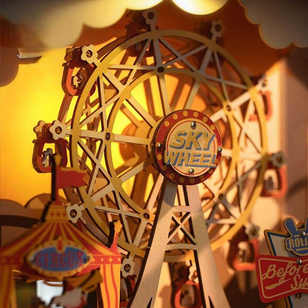 vintage music box, retro TV music box, DIY puzzle music box, Ferris wheel music box, wooden puzzle kit, carnival music box, DIY wooden music box, collectible wooden music box, Ferris wheel with music, 3D music box, retro decor, unique gifts for collectors, DIY wooden puzzle, home decor, musical TV box, vintage gift ideas
