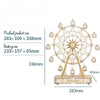 Ferris wheel music box, DIY music box kit, wooden Ferris wheel, 3D puzzle music box, spinning Ferris wheel, carnival music box, wooden puzzle kit, DIY Ferris wheel, wooden music box, collectible music box, unique gifts, DIY wooden puzzle, kids music box, home decor, carnival-themed decor
