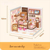DIY cake shop playset, miniature cake shop, 3D assembly toy, ABS assembly toy, bakery playset, DIY bakery kit, miniature bakery, cute cake shop toy, collectible bakery set, DIY cake model, toy for cake lovers, interactive toy, collectible playset, bakery decoration playset, 3D puzzle toy, miniature food playset