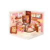 DIY cake shop playset, miniature cake shop, 3D assembly toy, ABS assembly toy, bakery playset, DIY bakery kit, miniature bakery, cute cake shop toy, collectible bakery set, DIY cake model, toy for cake lovers, interactive toy, collectible playset, bakery decoration playset, 3D puzzle toy, miniature food playset