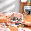 DIY bubble tea playset, miniature bubble tea shop, 3D assembly toy, ABS assembly toy, DIY tea shop kit, bubble tea toy, bubble tea shop model, DIY toy kit, miniature bubble tea equipment, collectible bubble tea set, toy for bubble tea lovers, interactive playset, DIY drink shop toy, miniature café kit, home décor miniatures