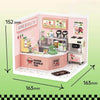 DIY bubble tea playset, miniature bubble tea shop, 3D assembly toy, ABS assembly toy, DIY tea shop kit, bubble tea toy, bubble tea shop model, DIY toy kit, miniature bubble tea equipment, collectible bubble tea set, toy for bubble tea lovers, interactive playset, DIY drink shop toy, miniature café kit, home décor miniatures