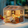 DIY tea room playset, miniature tea parlor, 3D assembly toy, ABS assembly toy, tea set model, DIY dessert shop, miniature tea accessories, tea lover toy, DIY model kit, collectible tea room, interactive playset, home décor miniatures, tea and dessert playset, dessert shop model, DIY playset for collectors, miniature tea room décor