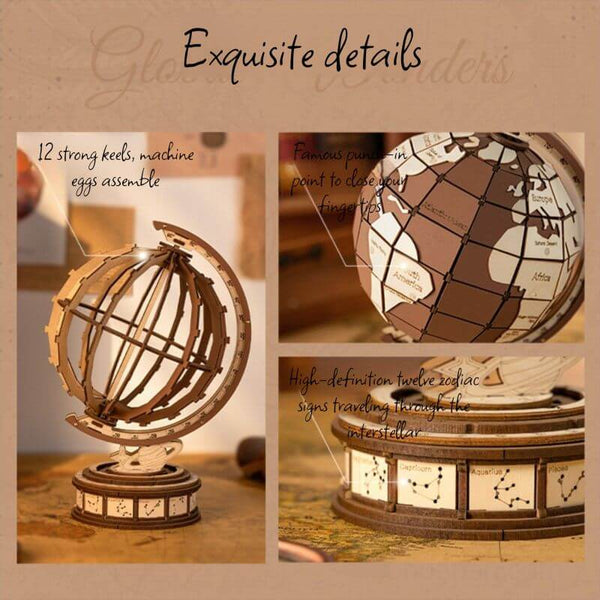 DIY wooden globe, Earth globe puzzle, 3D wooden puzzle kit, wooden model globe, globe assembly kit, interactive wooden globe, DIY world globe, geography toy, collectible wooden puzzle, wooden craft kit, Earth globe model, eco-friendly puzzle kit, wooden world globe, geography décor, 3D wooden model kit