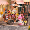 DIY flower cart, 3D wooden flower cart, wooden garden cart, flower cart model, DIY flower puzzle, wooden cart puzzle kit, wooden flower pot display, flower cart with umbrella, gardening gift, wooden gardening model, DIY wooden puzzle kit, flower cart décor, miniature flower cart, eco-friendly flower kit, wooden flower arrangement model