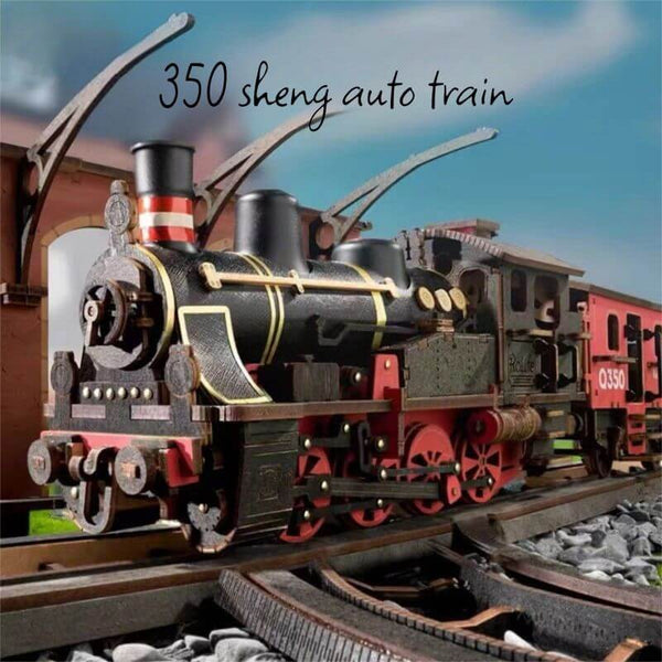 DIY steam train model, wooden train puzzle kit, 3D steam train, DIY vintage train model, wooden train set, steam engine craft, wooden train model kit, eco-friendly puzzle, vintage locomotive puzzle, wooden puzzle for adults, 3D train kit, wooden railway model, DIY wooden model train