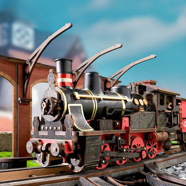 Eco - friendly Wooden DIY Assembly Toy, STEAM Educational Wooden Train Model Puzzle, Eco - friendly Wooden Steam Train Assembly Toy, Wooden Train DIY Kit for STEAM Learning, STEAM Learning Eco - friendly Wooden Train Craft, Educational Wooden Train DIY Set, Eco - friendly Wooden Train Toy for STEAM Education, Wooden Steam Train Assembly Puzzle, STEAM Educational Eco - friendly Wooden Train Toy, Eco - friendly Wooden 350 Sheng Auto Train DIY Craft