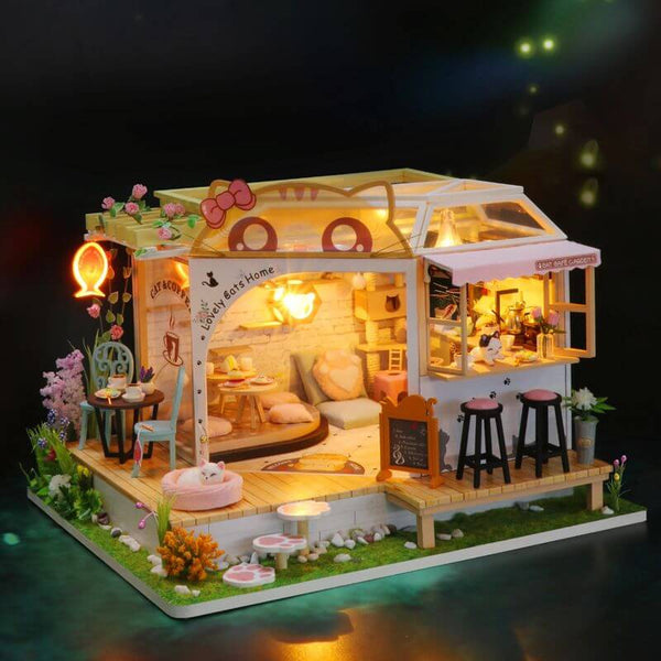 Eco - friendly Wooden DIY Assembly Toy, STEAM Educational Cat Cafe Wooden Puzzle, Eco - friendly Wooden Cat Cafe Model for STEAM Learning, Wooden Cat Cafe DIY Kit, STEAM Educational Eco - friendly Wooden Toy, Educational Wooden Cat Cafe Assembly Set, Eco - friendly Wooden DIY Cat Cafe Craft, STEAM Learning Wooden Cat Cafe Model, Eco - friendly Wooden Toy for STEAM Education, Wooden Cat Cafe Puzzle for Kids