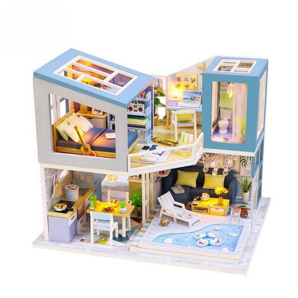 Eco - friendly Wooden DIY Assembly Toy, STEAM Educational Modern House Wooden Puzzle, Eco - friendly Wooden Modern Home Model for STEAM Learning, Wooden Modern House DIY Kit, STEAM Educational Eco - friendly Wooden Toy, Educational Wooden Modern - style Assembly Set, Eco - friendly Wooden DIY Modern House Craft, STEAM Learning Wooden Modern House Model, Eco - friendly Wooden Toy for STEAM Education, Wooden Modern - style Puzzle for Kids