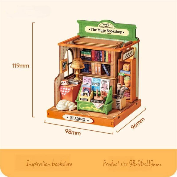 Eco - Friendly Wooden DIY Assembly Toy, STEAM Education Wooden Puzzle, Miniature Scene Wooden Craft, Post Office Themed Wooden Kit, Bookshop Themed DIY Toy, Educational Wooden Construction Set, Sustainable Miniature Puzzle, Creative Wooden Scene Assembly, STEAM Learning Wooden Model, Warm Space Series Wooden Toy