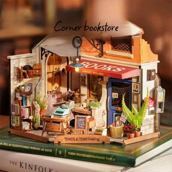 Eco - Friendly Wooden DIY Assembly Toy, STEAM Education Wooden Puzzle, Bookstore Themed Wooden Kit, Educational Wooden Construction Set, Sustainable Wooden Building Kit, Creative Wooden Scene Assembly, DIY Wooden Bookstore Model, STEAM Learning Wooden Toy, Eco - Conscious Wooden Puzzle, Bookstore - Themed Educational Toy