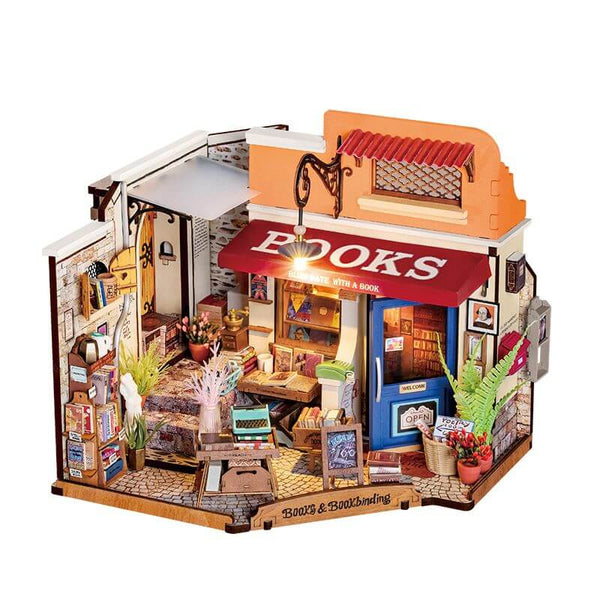 Eco - Friendly Wooden DIY Assembly Toy, STEAM Education Wooden Puzzle, Bookstore Themed Wooden Kit, Educational Wooden Construction Set, Sustainable Wooden Building Kit, Creative Wooden Scene Assembly, DIY Wooden Bookstore Model, STEAM Learning Wooden Toy, Eco - Conscious Wooden Puzzle, Bookstore - Themed Educational Toy