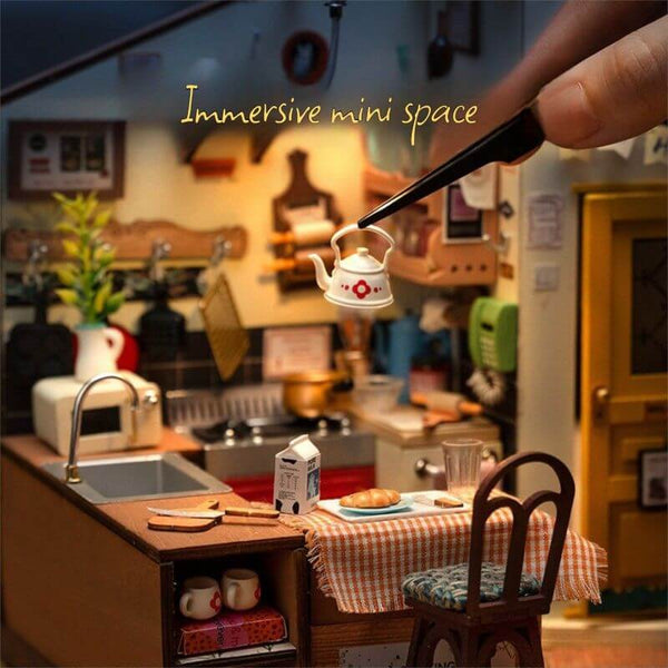 Eco - Friendly Wooden DIY Assembly Toy, STEAM Education Wooden Kitchen Kit, Educational Wooden Happy Kitchen Model, Sustainable Wooden DIY Puzzle, Kitchen Themed STEAM Toy, Eco - Conscious Wooden Construction Set, DIY Wooden Kitchen Scene, Happy Kitchen Educational Puzzle, Wooden Miniature Kitchen Toy, STEAM Learning Kitchen Assembly Kit