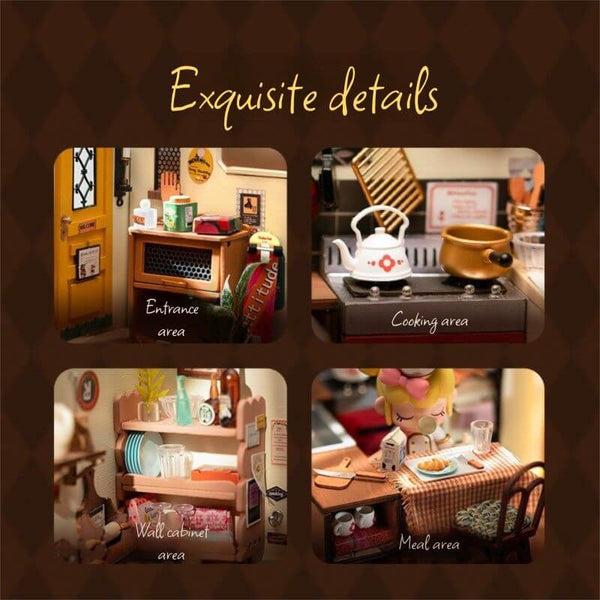 Eco - Friendly Wooden DIY Assembly Toy, STEAM Education Wooden Kitchen Kit, Educational Wooden Happy Kitchen Model, Sustainable Wooden DIY Puzzle, Kitchen Themed STEAM Toy, Eco - Conscious Wooden Construction Set, DIY Wooden Kitchen Scene, Happy Kitchen Educational Puzzle, Wooden Miniature Kitchen Toy, STEAM Learning Kitchen Assembly Kit
