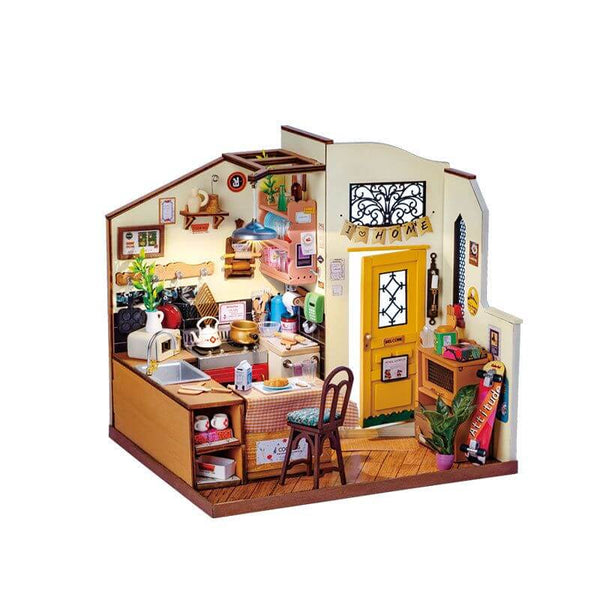 Eco - Friendly Wooden DIY Assembly Toy, STEAM Education Wooden Kitchen Kit, Educational Wooden Happy Kitchen Model, Sustainable Wooden DIY Puzzle, Kitchen Themed STEAM Toy, Eco - Conscious Wooden Construction Set, DIY Wooden Kitchen Scene, Happy Kitchen Educational Puzzle, Wooden Miniature Kitchen Toy, STEAM Learning Kitchen Assembly Kit