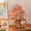 Eco - Friendly Wooden DIY Assembly Toy, Sakura Treehouse Wooden Puzzle, STEAM Education Cherry Blossom Toy, Educational Wooden Construction Set, Sustainable Sakura Dream Treehouse Kit, DIY Wooden Fantasy Treehouse, Eco - Conscious Cherry Blossom Craft, STEAM Learning Treehouse Model, Creative Wooden Sakura Structure, Sakura - Themed Educational DIY Set