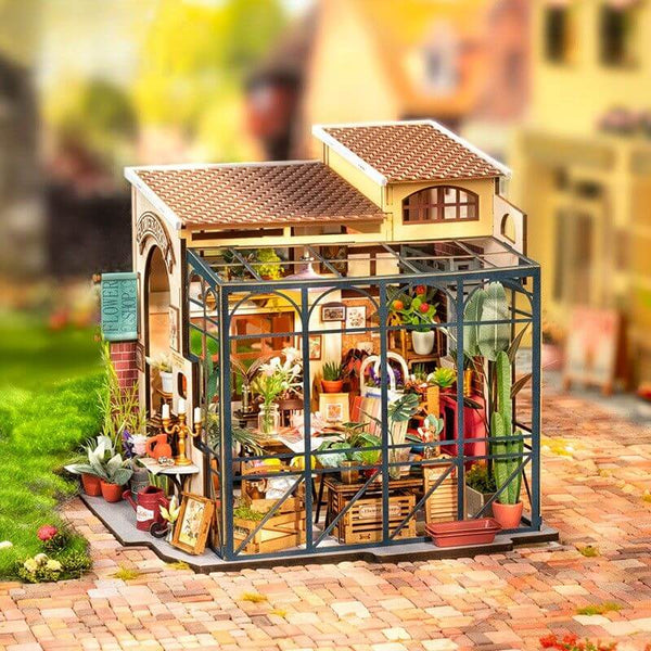 Eco - Friendly Wooden DIY Assembly Toy, STEAM Education Flower Shop Kit, Educational Wooden Flower Shop Model, Sustainable Wooden DIY Puzzle, Flower Shop Themed STEAM Toy, Eco - Conscious Wooden Construction Set, DIY Wooden Flower Shop Scene, Emily’s Flower Shop Educational Puzzle, Wooden Miniature Flower Shop Toy, STEAM Learning Flower Shop Assembly Kit