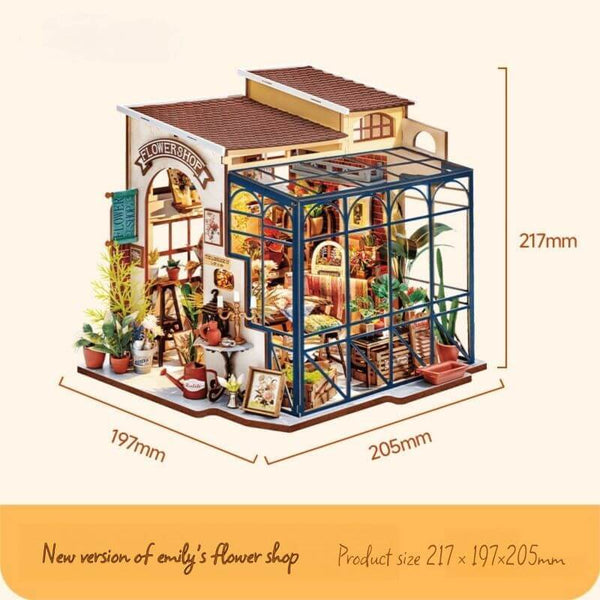 Eco - Friendly Wooden DIY Assembly Toy, STEAM Education Flower Shop Kit, Educational Wooden Flower Shop Model, Sustainable Wooden DIY Puzzle, Flower Shop Themed STEAM Toy, Eco - Conscious Wooden Construction Set, DIY Wooden Flower Shop Scene, Emily’s Flower Shop Educational Puzzle, Wooden Miniature Flower Shop Toy, STEAM Learning Flower Shop Assembly Kit
