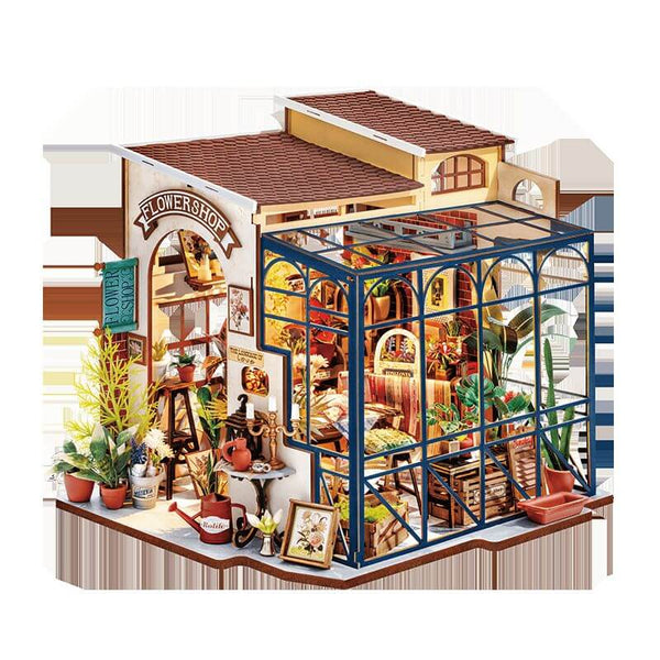 Eco - Friendly Wooden DIY Assembly Toy, STEAM Education Flower Shop Kit, Educational Wooden Flower Shop Model, Sustainable Wooden DIY Puzzle, Flower Shop Themed STEAM Toy, Eco - Conscious Wooden Construction Set, DIY Wooden Flower Shop Scene, Emily’s Flower Shop Educational Puzzle, Wooden Miniature Flower Shop Toy, STEAM Learning Flower Shop Assembly Kit