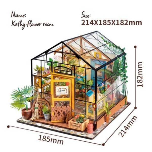 Eco - Friendly Wooden DIY Assembly Toy, Kathy Flower Room Wooden Puzzle, STEAM Education Greenhouse Kit, Educational Wooden Flower House Model, Sustainable Wooden DIY Greenhouse, Flower House Themed STEAM Toy, Eco - Conscious Wooden Construction Set, DIY Glasshouse Wooden Scene, Kathy’s Flower Room Educational Puzzle, Wooden Miniature Greenhouse Toy, STEAM Learning Flower House Assembly Kit