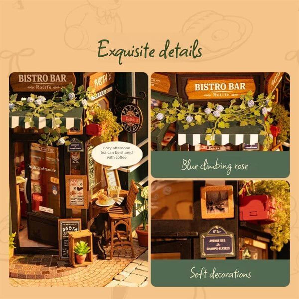 Eco - Friendly Wooden DIY Assembly Toy, STEAM Education Little Bear Restaurant Kit, Educational Wooden Bistro Model, Sustainable Wooden DIY Puzzle, Little Bear Bistro Themed Toy, Eco - Conscious Wooden Construction Set, DIY Wooden Restaurant Scene, STEAM Learning Bear Restaurant Toy, Creative Wooden Bistro Puzzle, Little Bear Restaurant - Themed Educational DIY Set