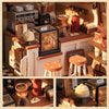 Eco - Friendly Wooden DIY Assembly Toy, STEAM Education Coffee Shop Puzzle, Educational Wooden Coffee Shop Model, Sustainable Wooden DIY Coffee Shop Kit, DIY Wooden Coffee Shop Scene, Eco - Conscious Wooden Construction Set, Coffee Shop Themed STEAM Toy, Wooden Coffee Shop Craft for Kids, Environmentally Friendly Coffee Shop DIY Set, STEAM Learning Wooden Coffee Shop Puzzle