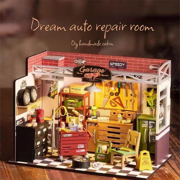 Eco - Friendly Wooden DIY Assembly Toy, Dream Auto Repair Room Wooden Puzzle, STEAM Education Garage Kit, Educational Wooden Auto Repair Model, Sustainable Wooden DIY Workshop Set, DIY Wooden Garage Scene, Eco - Conscious Repair Shop Craft, STEAM Learning Auto Repair Toy, Wooden Garage Construction Kit for Kids, Environmentally Friendly Auto Repair DIY Set