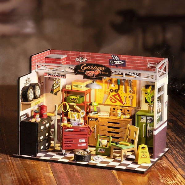 Eco - Friendly Wooden DIY Assembly Toy, Dream Auto Repair Room Wooden Puzzle, STEAM Education Garage Kit, Educational Wooden Auto Repair Model, Sustainable Wooden DIY Workshop Set, DIY Wooden Garage Scene, Eco - Conscious Repair Shop Craft, STEAM Learning Auto Repair Toy, Wooden Garage Construction Kit for Kids, Environmentally Friendly Auto Repair DIY Set