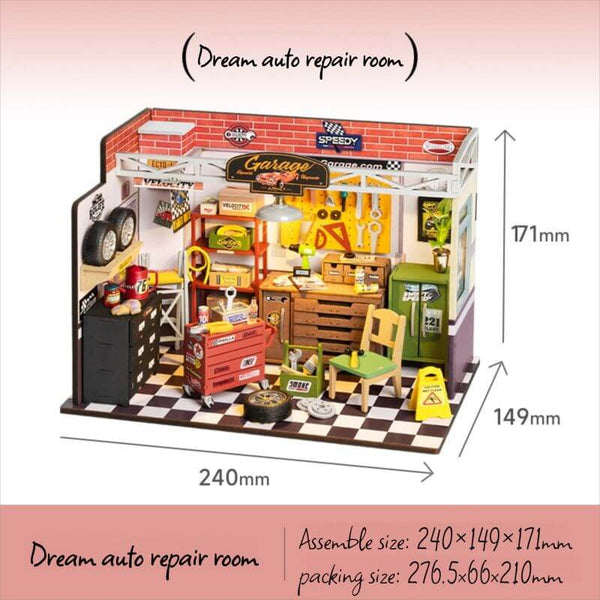 Eco - Friendly Wooden DIY Assembly Toy, Dream Auto Repair Room Wooden Puzzle, STEAM Education Garage Kit, Educational Wooden Auto Repair Model, Sustainable Wooden DIY Workshop Set, DIY Wooden Garage Scene, Eco - Conscious Repair Shop Craft, STEAM Learning Auto Repair Toy, Wooden Garage Construction Kit for Kids, Environmentally Friendly Auto Repair DIY Set