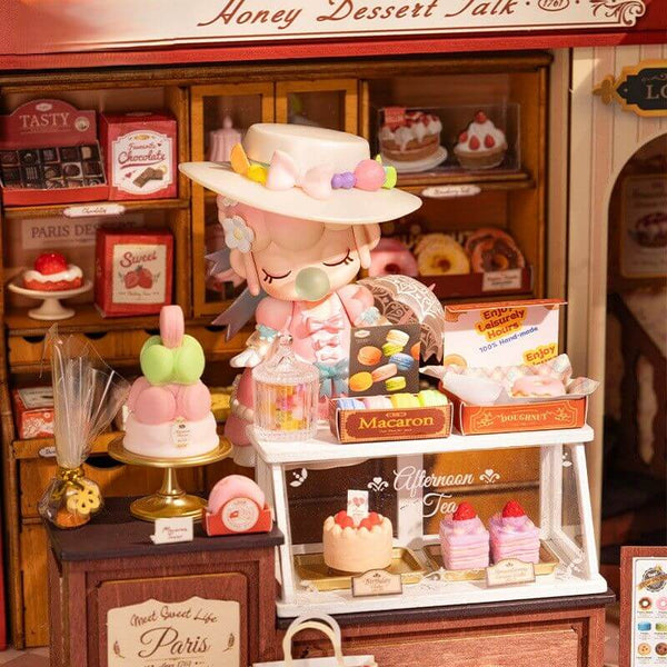 Eco - Friendly Wooden DIY Assembly Toy, STEAM Education French Dessert Shop Puzzle, Educational Wooden Dessert Shop Model, Sustainable Wooden DIY Sweet Shop Kit, DIY Wooden French Pastry Shop Scene, Eco - Conscious Dessert Shop Craft, STEAM Learning Wooden Dessert Toy, Wooden French Dessert Shop Construction Set, Environmentally Friendly DIY Dessert Shop, French - Themed Wooden Puzzle for STEAM Education