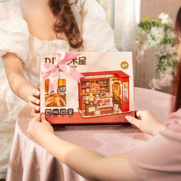 Eco - Friendly Wooden DIY Assembly Toy, STEAM Education French Dessert Shop Puzzle, Educational Wooden Dessert Shop Model, Sustainable Wooden DIY Sweet Shop Kit, DIY Wooden French Pastry Shop Scene, Eco - Conscious Dessert Shop Craft, STEAM Learning Wooden Dessert Toy, Wooden French Dessert Shop Construction Set, Environmentally Friendly DIY Dessert Shop, French - Themed Wooden Puzzle for STEAM Education