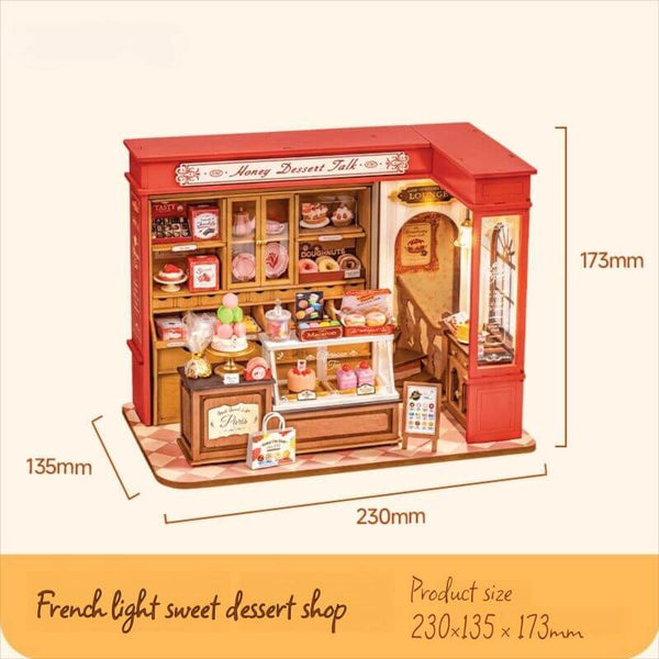 Eco - Friendly Wooden DIY Assembly Toy, STEAM Education French Dessert Shop Puzzle, Educational Wooden Dessert Shop Model, Sustainable Wooden DIY Sweet Shop Kit, DIY Wooden French Pastry Shop Scene, Eco - Conscious Dessert Shop Craft, STEAM Learning Wooden Dessert Toy, Wooden French Dessert Shop Construction Set, Environmentally Friendly DIY Dessert Shop, French - Themed Wooden Puzzle for STEAM Education