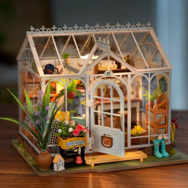 Eco - Friendly Wooden DIY Assembly Toy, Dream Isle Florist Wooden Puzzle, STEAM Education Flower House Kit, Educational Wooden Florist Model, Sustainable Wooden DIY Flower Shop Set, DIY Wooden Dream Isle Flower House, Eco - Conscious Florist Craft, STEAM Learning Flower House Toy, Wooden Flower Shop Construction Kit, Environmentally Friendly Dream Isle Florist DIY Set