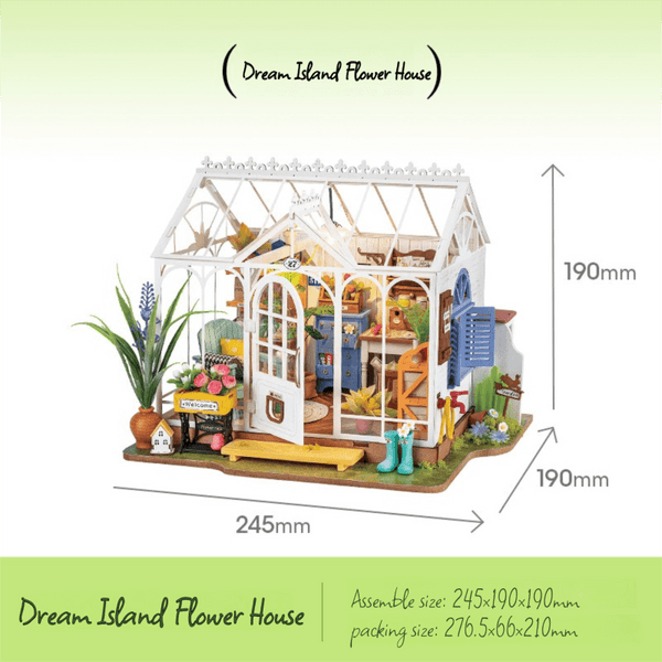 Eco - Friendly Wooden DIY Assembly Toy, Dream Isle Florist Wooden Puzzle, STEAM Education Flower House Kit, Educational Wooden Florist Model, Sustainable Wooden DIY Flower Shop Set, DIY Wooden Dream Isle Flower House, Eco - Conscious Florist Craft, STEAM Learning Flower House Toy, Wooden Flower Shop Construction Kit, Environmentally Friendly Dream Isle Florist DIY Set