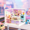DIY ice cream playset, miniature ice cream shop, 3D assembly toy, ABS assembly toy, ice cream shop model, DIY ice cream parlor, collectible ice cream toy, toy for ice cream lovers, miniature ice cream machine, DIY model kit, interactive toy, ice cream shop kit, cute DIY playset, collectible toy set, miniature bakery playset, ice cream toy set 